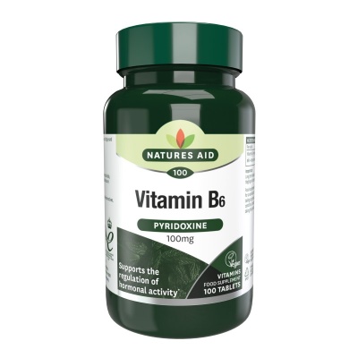 Natures Aid Vitamin B6 (Pyridoxine) 100mg 100 tabs